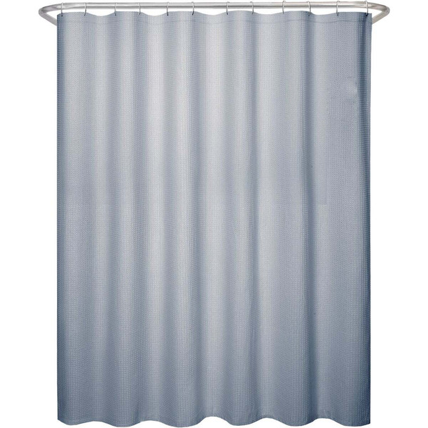 Zenna Home 70 In. x 72 In. Spa Waffle Blue Polyester Shower Curtain CFRWAFBLL