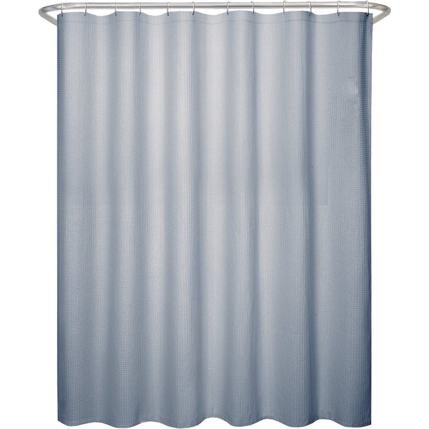 Zenna Home 70 In. x 72 In. Spa Waffle Blue Polyester Shower Curtain CFRWAFBLL
