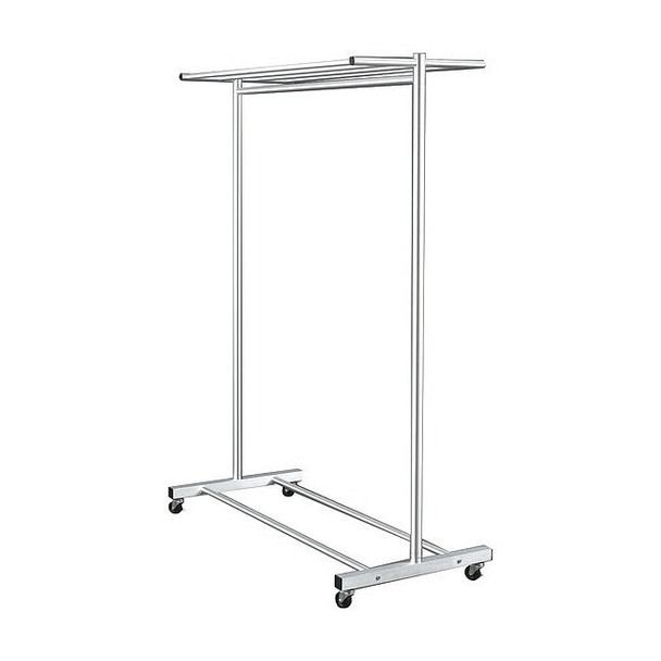 Glaro Single Sided Mobile Coat Rck,48 In,Satin 724-4SA