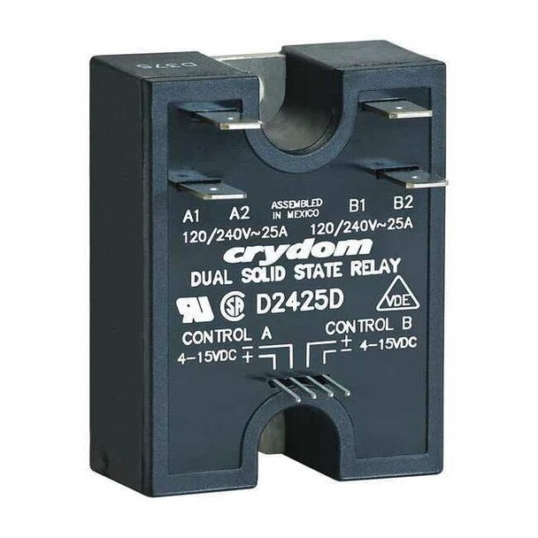 Crydom Dual Solid State Relay, 2 Phase, Screw Clamp, Panel, SCR D2425D