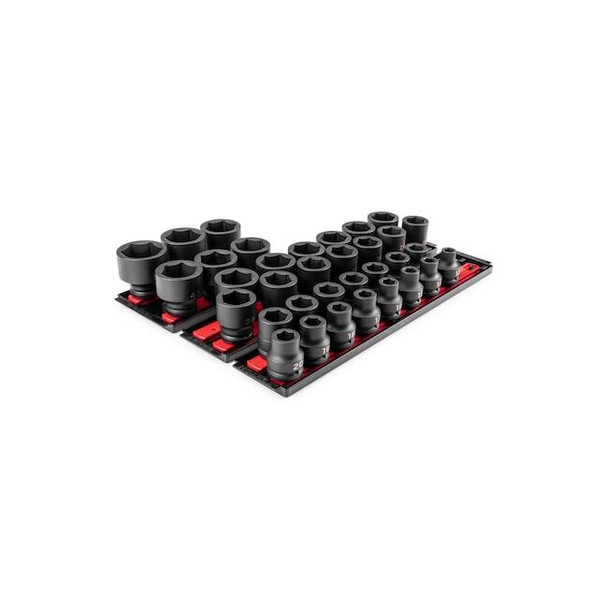 Tekton 3/4 in Drive Impact Socket Set, Metric, 34 pcs SID93118