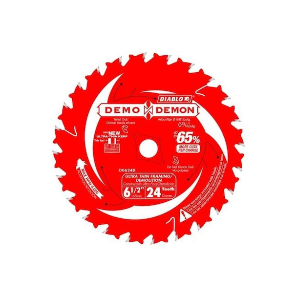 Diablo CircularSawBlade,Carbide,Dia:6.5",PK3 D0624X3