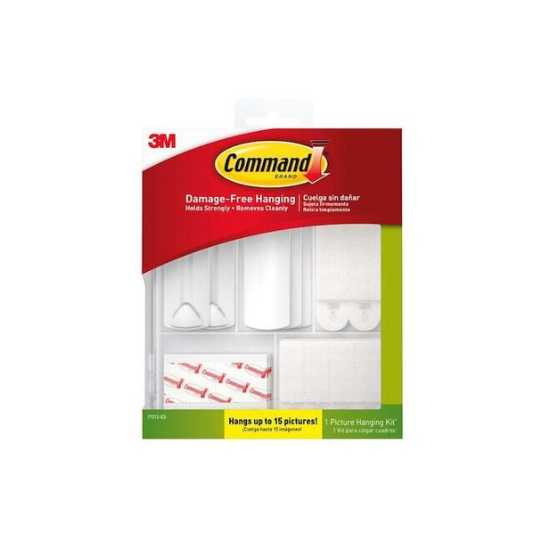 Command Picture Hanger, White, Plastic, 3/Pack 17213-ES Pack of 12