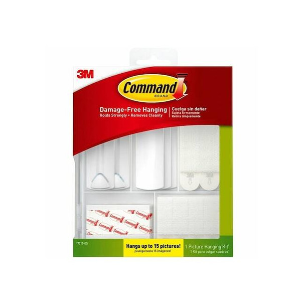 Command Picture Hanger, White, Plastic, 3/Pack 17213-ES Pack of 12