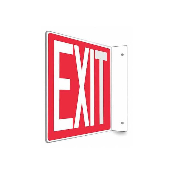 Condor Exit Sign, Plastic, 12" W, 8" H, Exit, Red 480W81