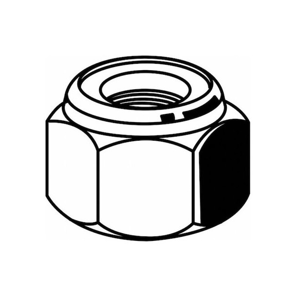 Nylon Insert Lock Nut, M36-1.50, Steel, Class 5, Zinc Plated, 36 mm Ht, 2 PK