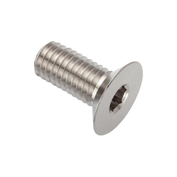 M12-1.75 Socket Head Cap Screw, Flat, Plain 316 Stainless Steel, 20 mm Length