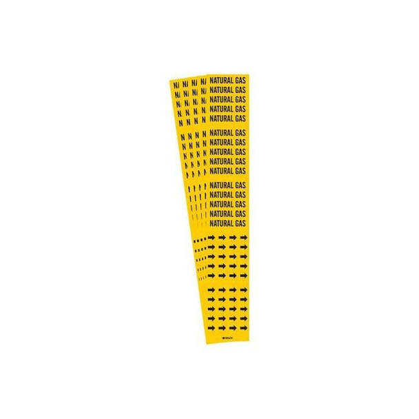 Brady Pipe Marker,Black,Natural Gas,PK5, 105806-PK 105806-PK