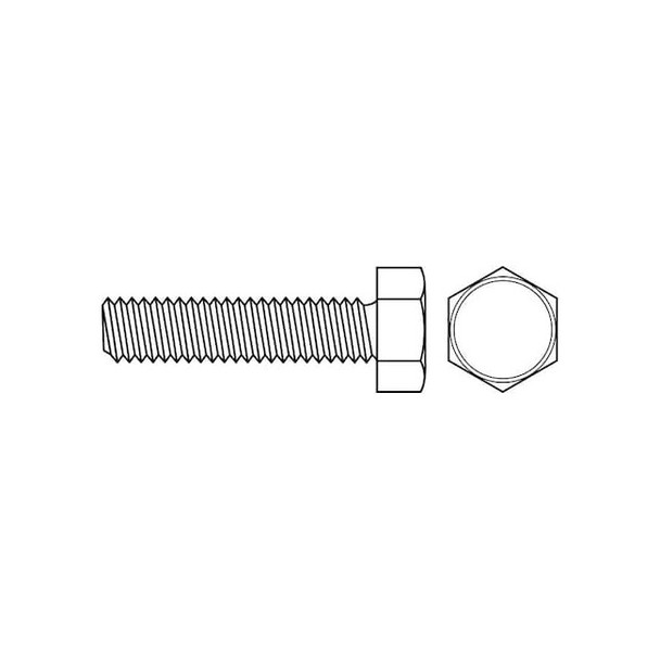 #10-24 x 3 in External Hex Hex Machine Screw, Zinc Plated Steel, 50 PK