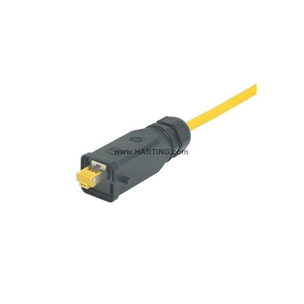 Harting Han 3A RJ45 Cable-Mount Connector,Black 09451251560
