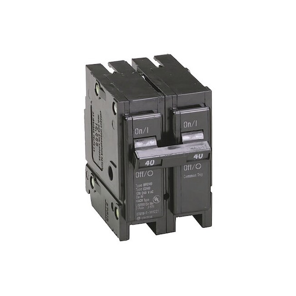 Eaton Circuit Breaker, BR Series, 40A, 2 Pole, 120/240V AC, 10kA BR240