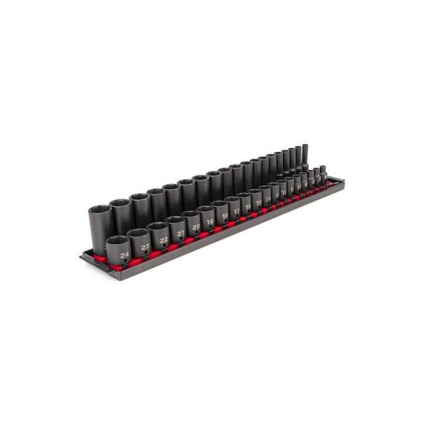 Tekton 3/8 in Drive Impact Socket Set, Metric, 38 pcs SID91211