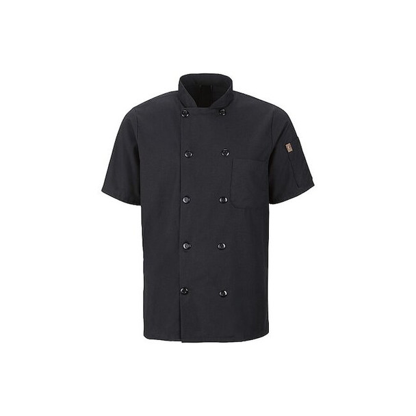 Red Kap Chef Coat,M,Black 046XBK SS M