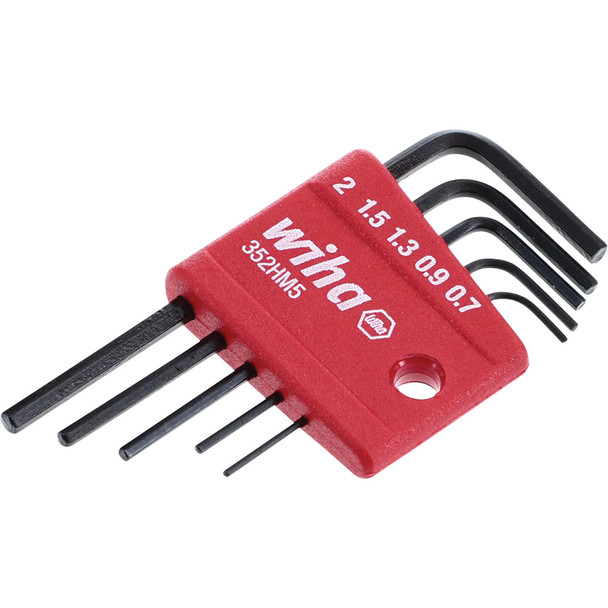 5 Piece Mini Hex L-Key Short Arm Set - Metric 35392