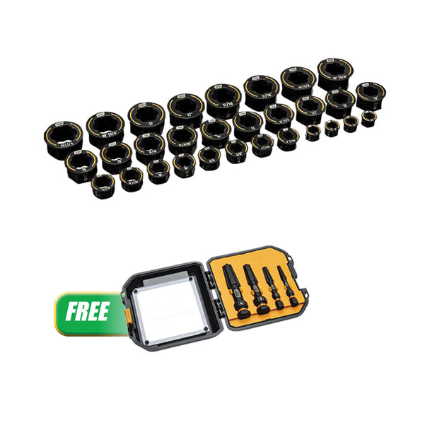 Buy (1) 30 PC. BOLT BITER WRENCH INSERT SET and Get (1) SET BOLT BITER SCREW EXTRACTOR 4 PC 86193P