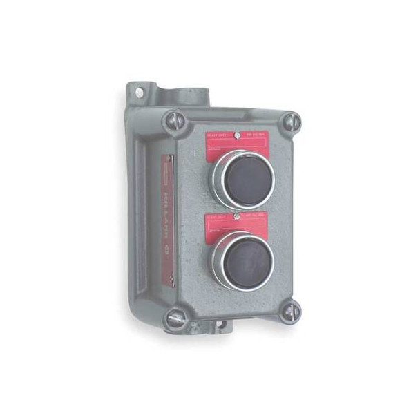 Hubbell Killark ControlStation,Feed-Thru,2Buttons,Blk FXCS-5B7