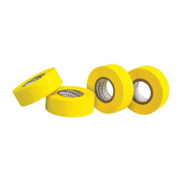 Masking Tape, 3/4 in W x 15 yd L, 6.3 mil Thick, Yellow, Rubber Adhesive, 4 PK