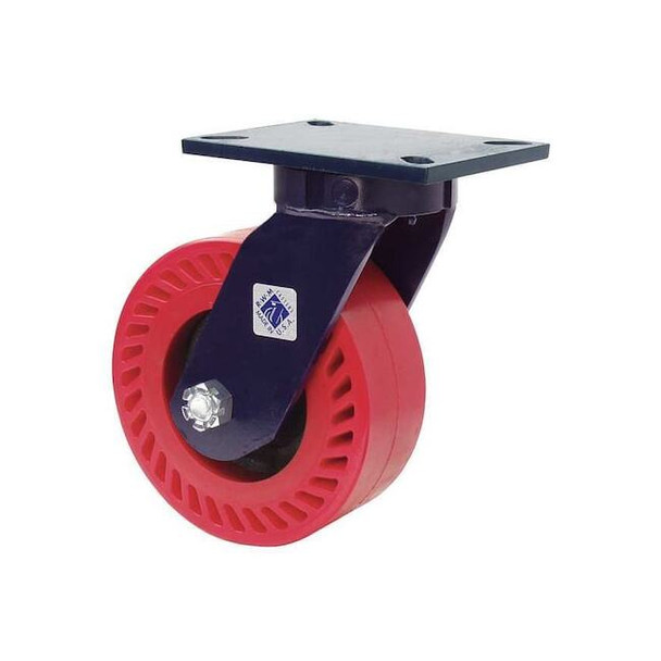 Rwm Kingpinless Swivel Plate Caster,2500 lb. 76-DUR-0830-S
