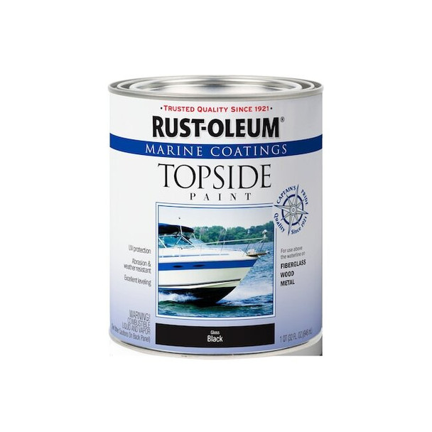 Rust-Oleum Marine Coatings Topside Paint, Black, Gloss, 1 Qt 396962
