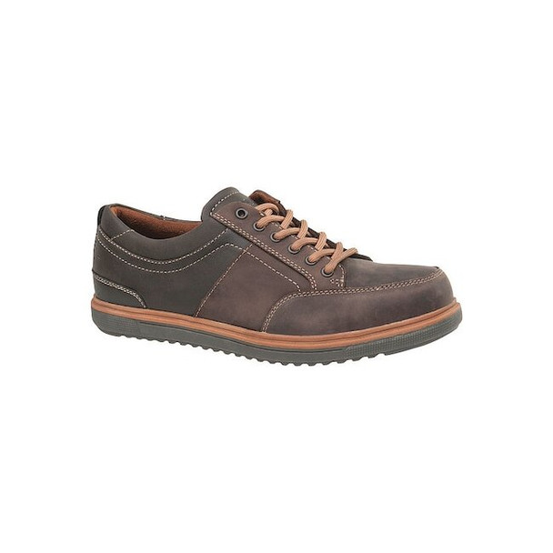 Men's Oxford Shoe, 7 1/2, Leather Upper, Steel Toe, Oxford H, Brown, FS2600