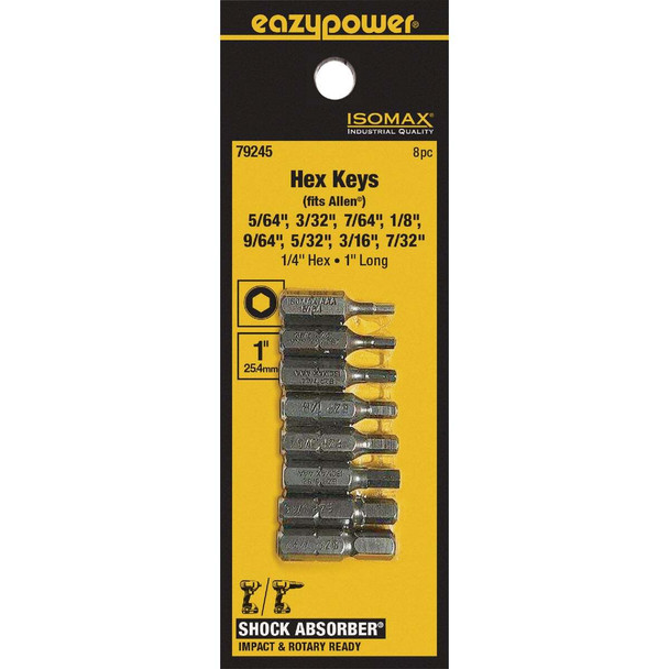 Eazypower Corporation Hex Fractional Insert Screwdriver Bit Set (8-Piece) 79245