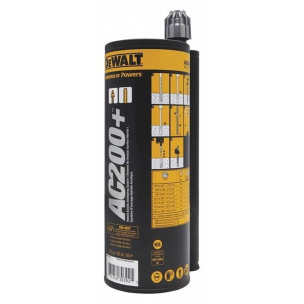 Dewalt PFC1271150 AC200+ Acrylic Adhesive, 28 fl oz Container Size Dual-Cartridge, Includes Mixing Nozzle