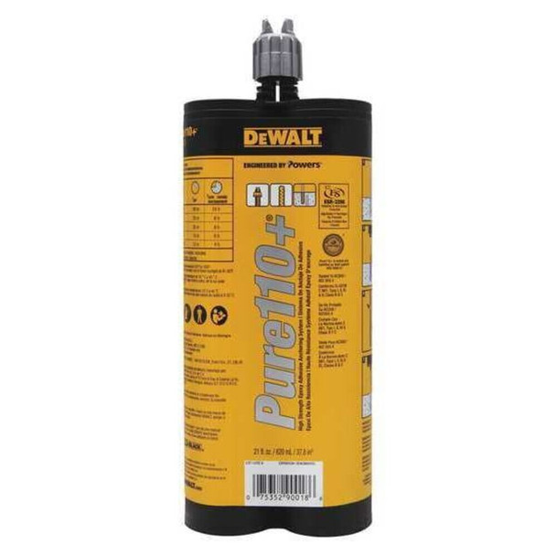 Dewalt 08321SD-PWR Pure110+ Epoxy, 20.5 Oz Container Size Cartridge, Includes Mixing Nozzle