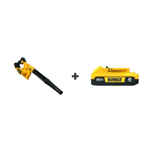 Dewalt DCE100B/DCB203 20V MAX 20 V Battery Powered Leaf Blower Kit, 100 cfm, 135 mph, Battery Included, 96 dBA