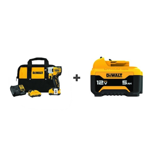 Dewalt DCF902F2 / DCB126 Impact Wrench, Cordless, Compact, 12VDC
