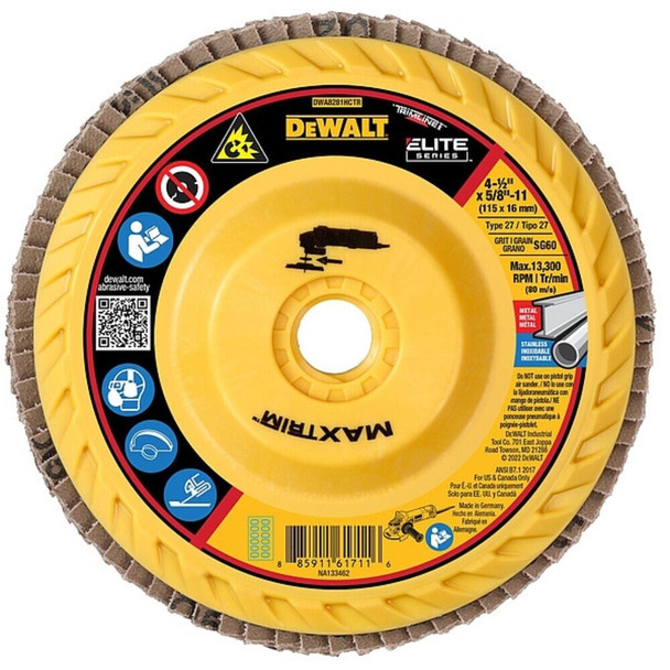 Dewalt DWA8281HCTR XP(TM) Ceramic MAXTRIM Trimmable Flap Disc