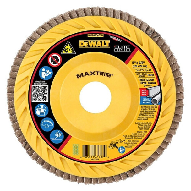 Dewalt DWA8284CTR XP(TM) Ceramic MAXTRIM Trimmable Flap Disc