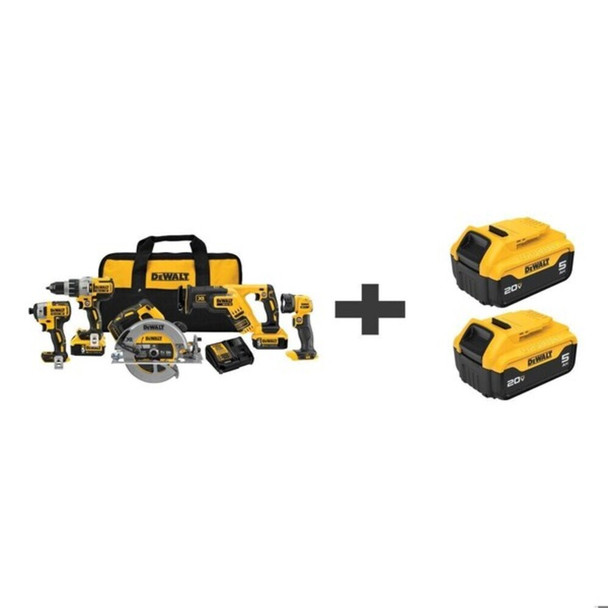 Dewalt DCK594P2/DCB205-2 Cordless Combination Kit, 20.0V, Cordless