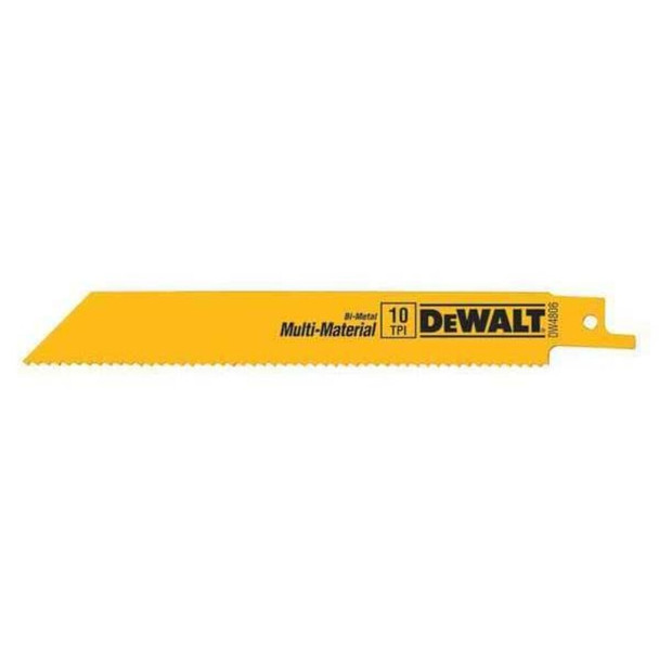 Dewalt DW4806B 6" 10 TPI Straight Back Bi-Metal Reciprocating Saw Blade, General Purpose (100 pack)