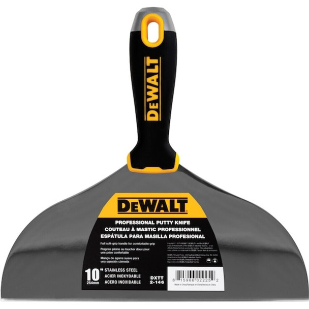 Dewalt DXTT-2-146 Putty Knife, SS, Soft Grip Handle, 10