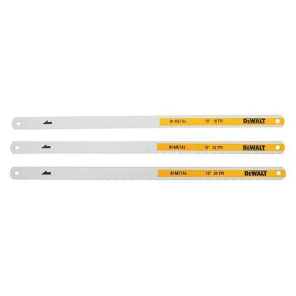 Dewalt DWHT20555 Hack Saw Blade, Steel/Carbide, 10 in., PK3