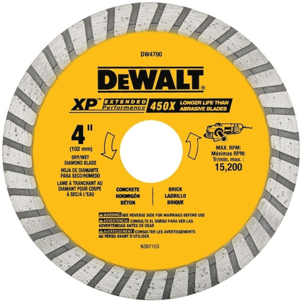Dewalt DW4700 4" XP turbo diamond blade