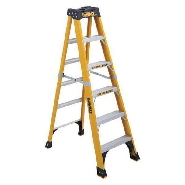 Dewalt DXL3410-06 6 ft Fiberglass Stepladder, 375 lb Capacity