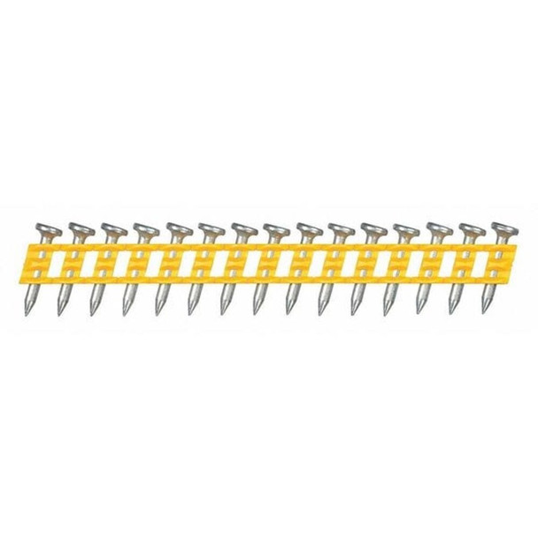 Dewalt DCN890075 Collated Concrete Nail, 3/4 in L, 0.102 in, Zinc Plated, Flat Head, 15 Degrees, 1000 PK