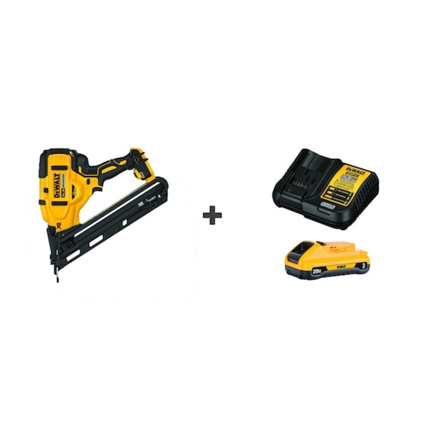 Dewalt DCN650B/DCB230C Nail Gun, Finish Nail Head, Pistol, 18VDCW/