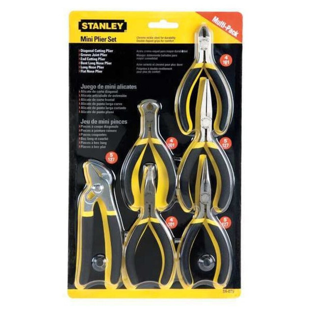 Stanley 84-079 6 Piece Bi-Material Grip Plier Set Dipped Handle