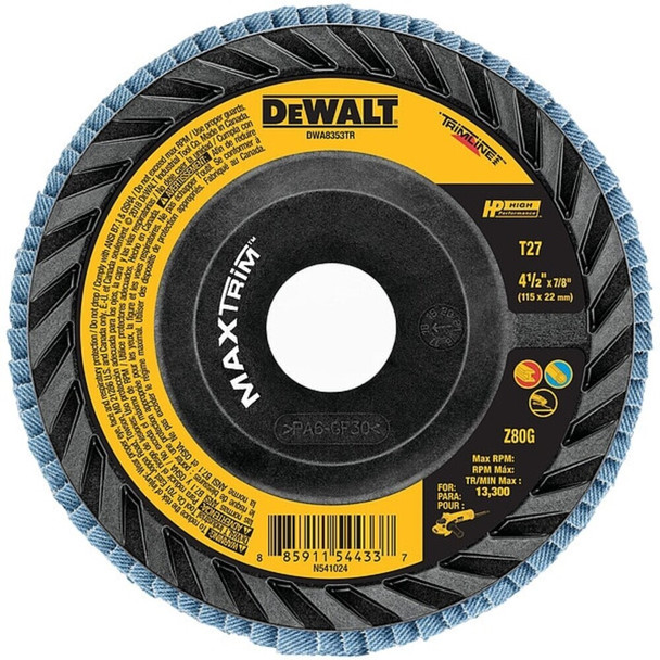 Dewalt DWA8353TR HP(TM) MAXTRIM(TM) Trimmable Backer Flap Disc