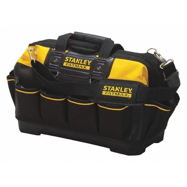 Stanley 518150M FatMax Tool Bag, 18 in., Yellow/Black, Rugged 600 x 600 Denier Polyester, 16 Pockets