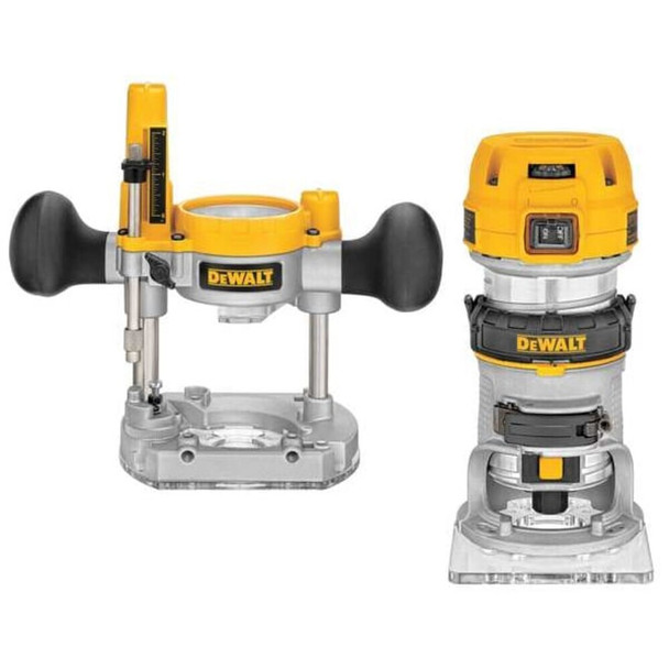 Dewalt DWP611PK 1-1/4 HP Max Torque Variable Speed Compact Router Combo Kit with LED's