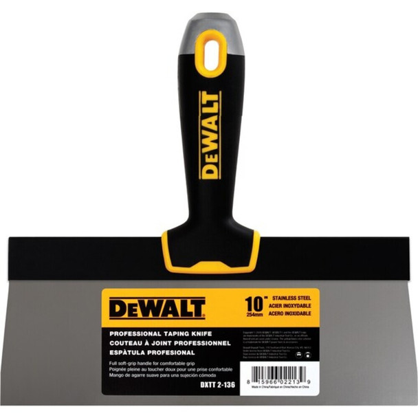 Dewalt DXTT-2-136 Taping Knife, SS, Soft Grip, 10