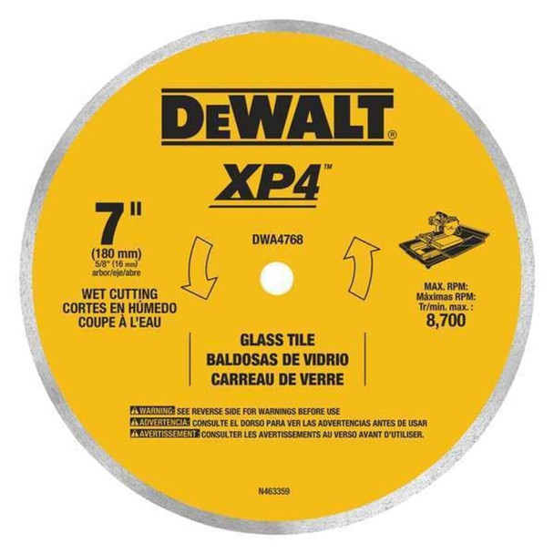 Dewalt DWA4768 7" Continuous Rim Glass Tile Blade
