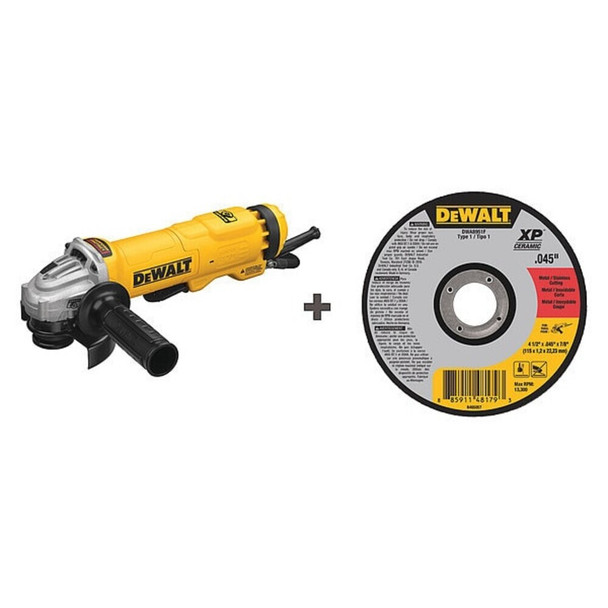 Dewalt DWE4222N/DWA8951F Angle Grinder, 4-1/2" Wheel Dia., 120VAC, Nominal Amps: 11