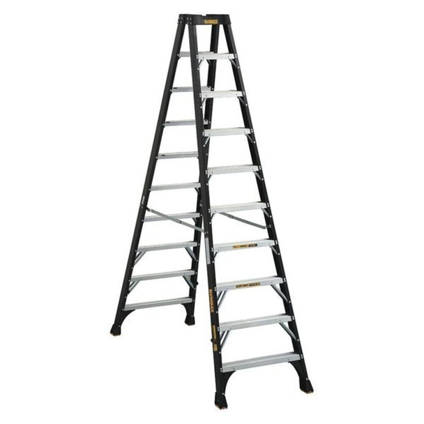 Dewalt DXL3030-10 10 ft Fiberglass Twin Stepladder, 300 lb Capacity