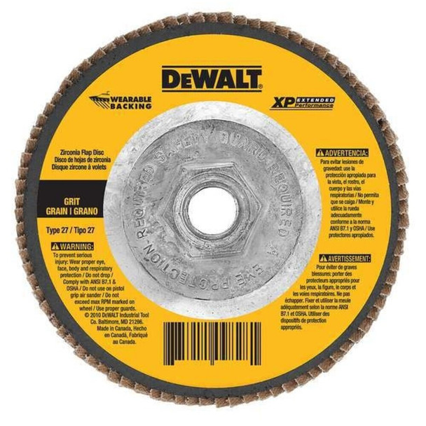Dewalt DW8337 4-1/2" x 5/8"-11 24g type 29 HP flap disc
