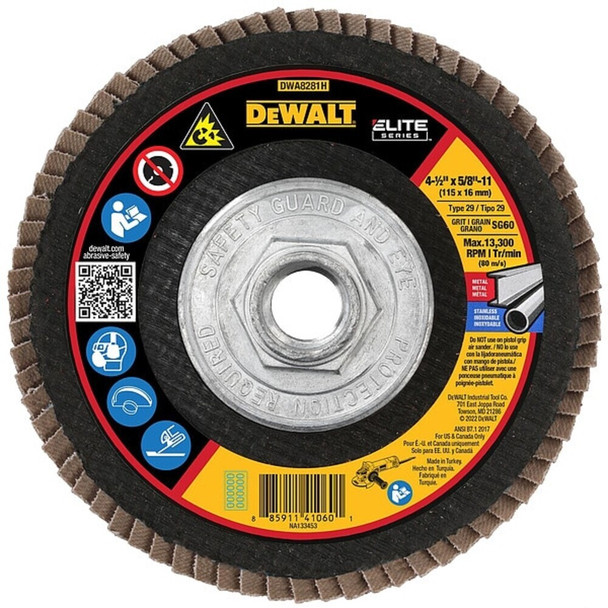 Dewalt DWA8281H 4-1/2" x 5/8"-11 60G T29 XP CER FLAP DISC