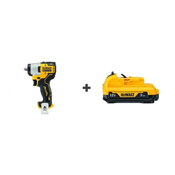 Dewalt DCF902B/DCB124 Impact Wrench, Cordless, Compact, 12VDCW/Ba